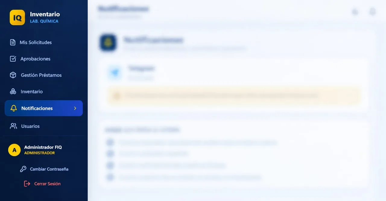Inventario Lab. Química UNAH: Notificaciones